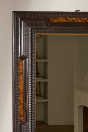 Large 19th century Italian Ebonised and faux tortoiseshell mirror - No2 - TallBoy Interiors