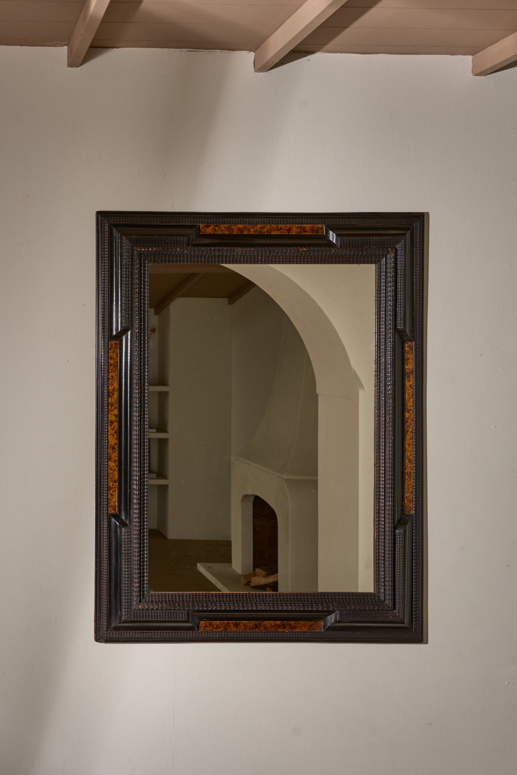 Very large 19th century Italian Ebonised and faux tortoiseshell mirror - No3 - TallBoy Interiors