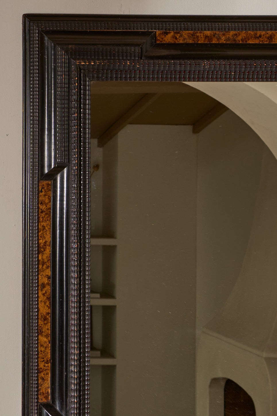 Very large 19th century Italian Ebonised and faux tortoiseshell mirror - No3 - TallBoy Interiors