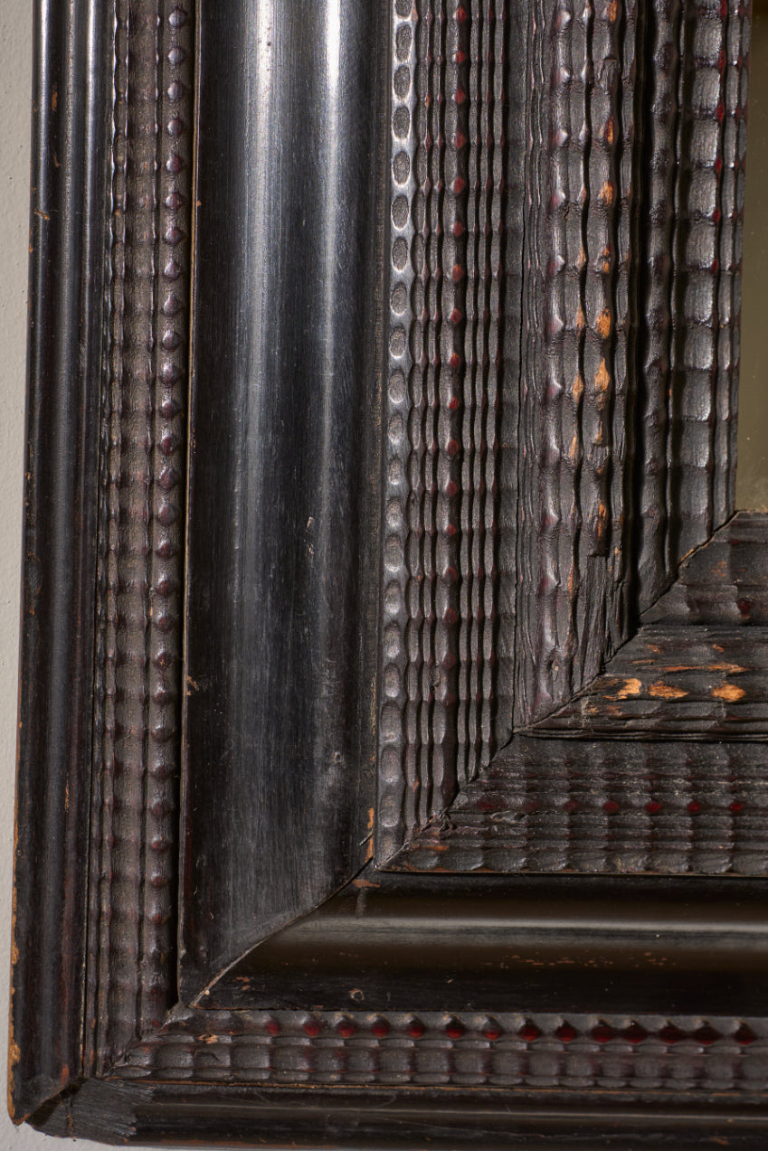 Very large 19th century Italian Ebonised and faux tortoiseshell mirror - No3