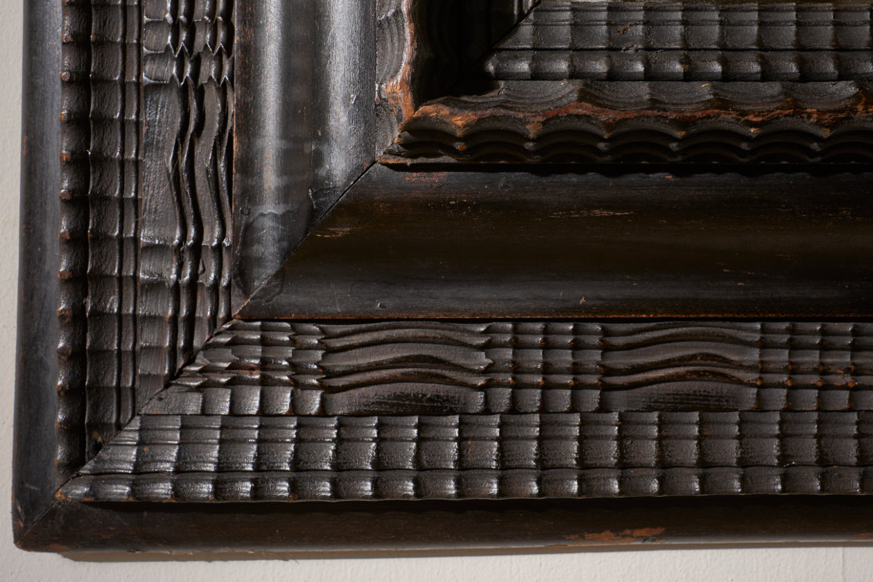 Very Large 19th century Ebonised Italian wall mirror - No4