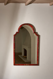 Early 20th century Large Red lacquered chinoiserie mirror - TallBoy Interiors