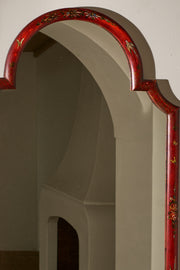 Early 20th century Large Red lacquered chinoiserie mirror - TallBoy Interiors