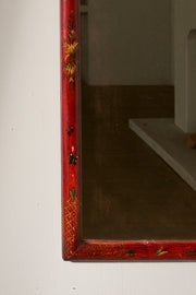 Early 20th century Large Red lacquered chinoiserie mirror - TallBoy Interiors