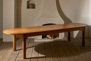 3.5m Early 20th century Pine and oak oval dining table - TallBoy Interiors