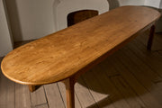 3.5m Early 20th century Pine and oak oval dining table - TallBoy Interiors