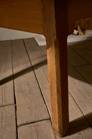 3.5m Early 20th century Pine and oak oval dining table - TallBoy Interiors