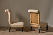 Pair of Art Deco scroll back slipper chairs - TallBoy Interiors