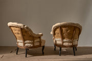 Pair of Napoleon III Buttoned tub chairs - TallBoy Interiors