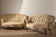 Rare pair of Napoleon III Buttoned back sofas - TallBoy Interiors