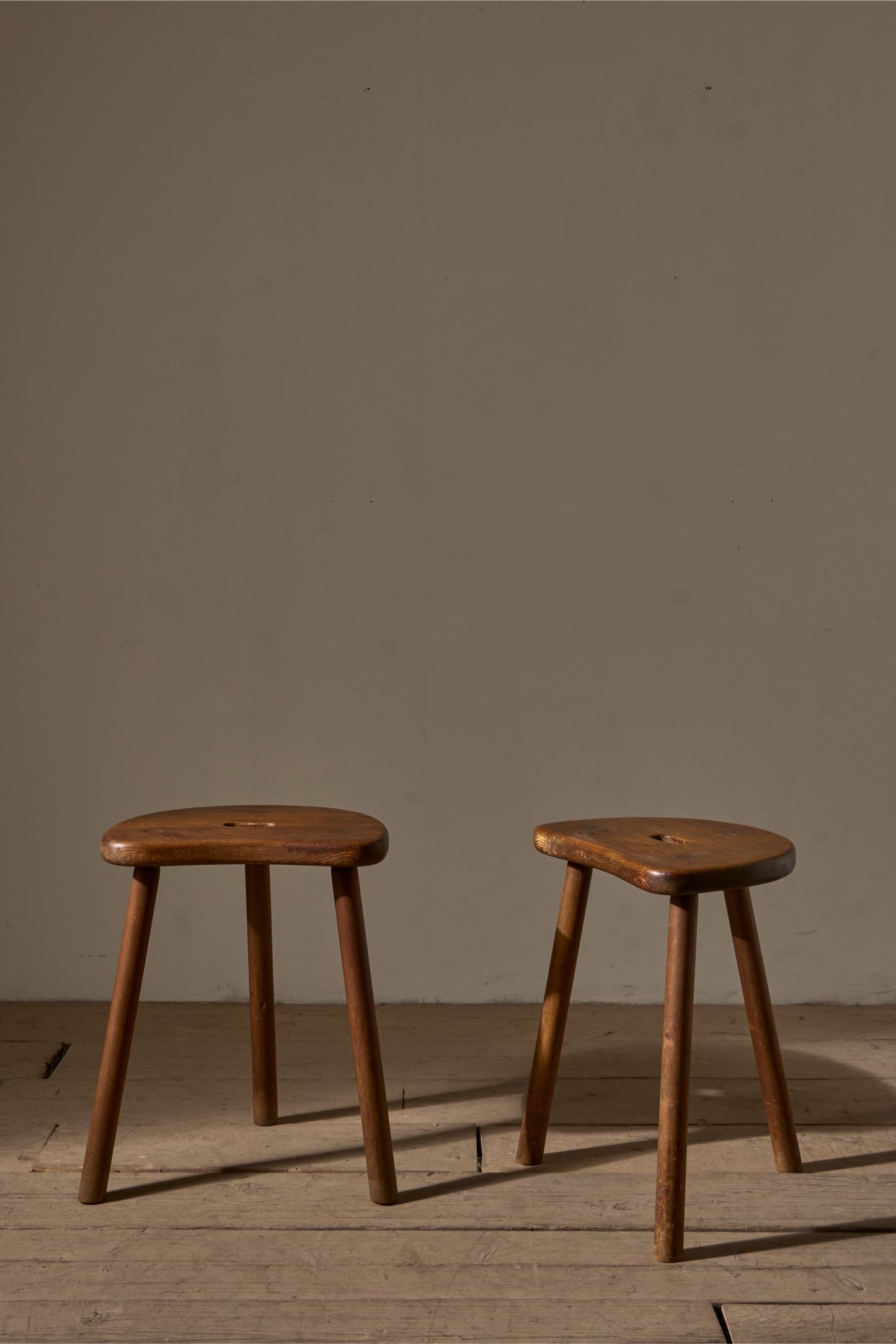 Pair of 19th Century pine vernacular stools