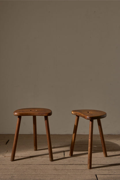 Pair of 19th Century pine vernacular stools