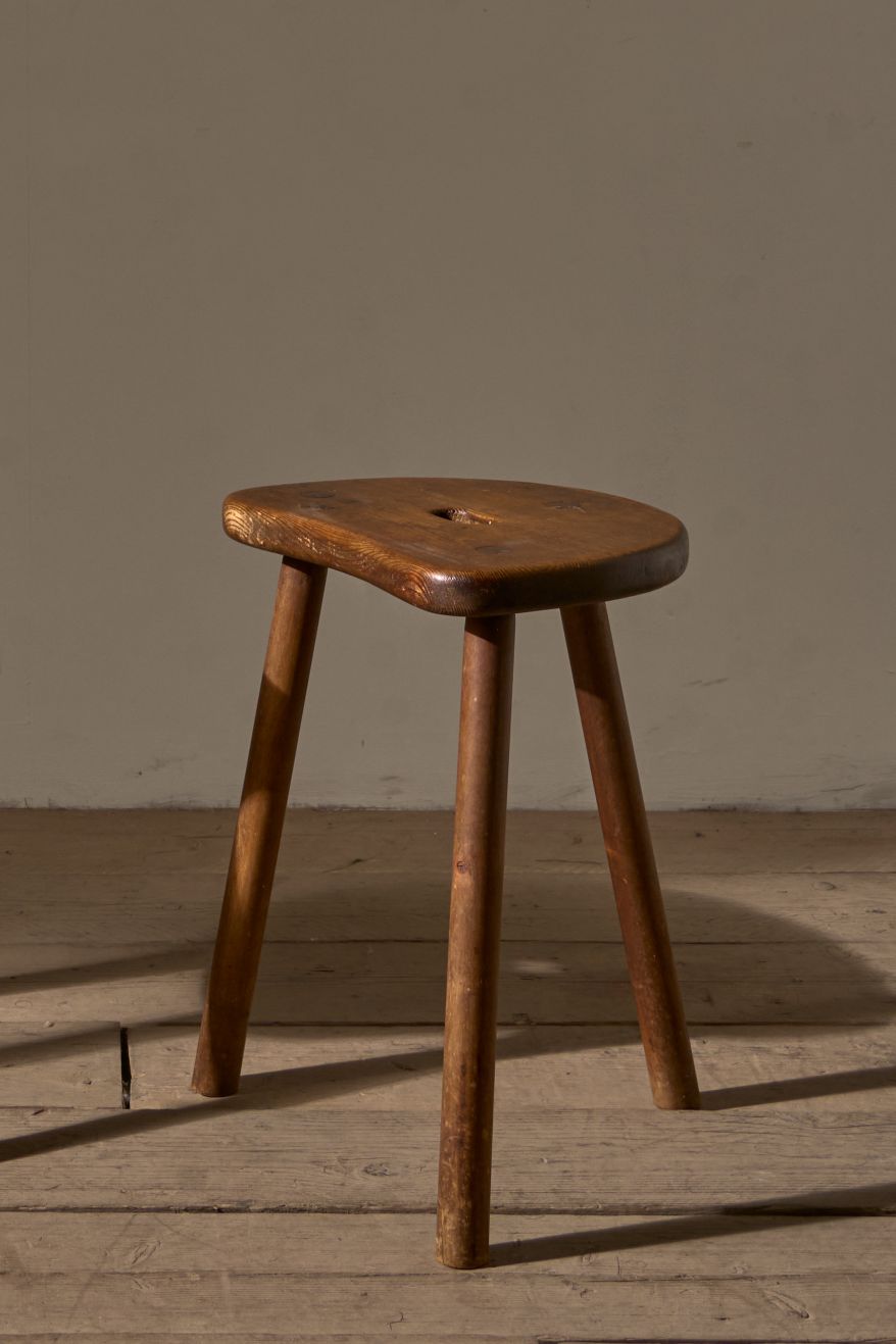 Pair of 19th Century pine vernacular stools - TallBoy Interiors