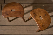 Pair of 19th Century pine vernacular stools - TallBoy Interiors