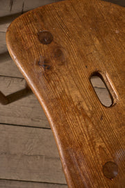 Pair of 19th Century pine vernacular stools - TallBoy Interiors