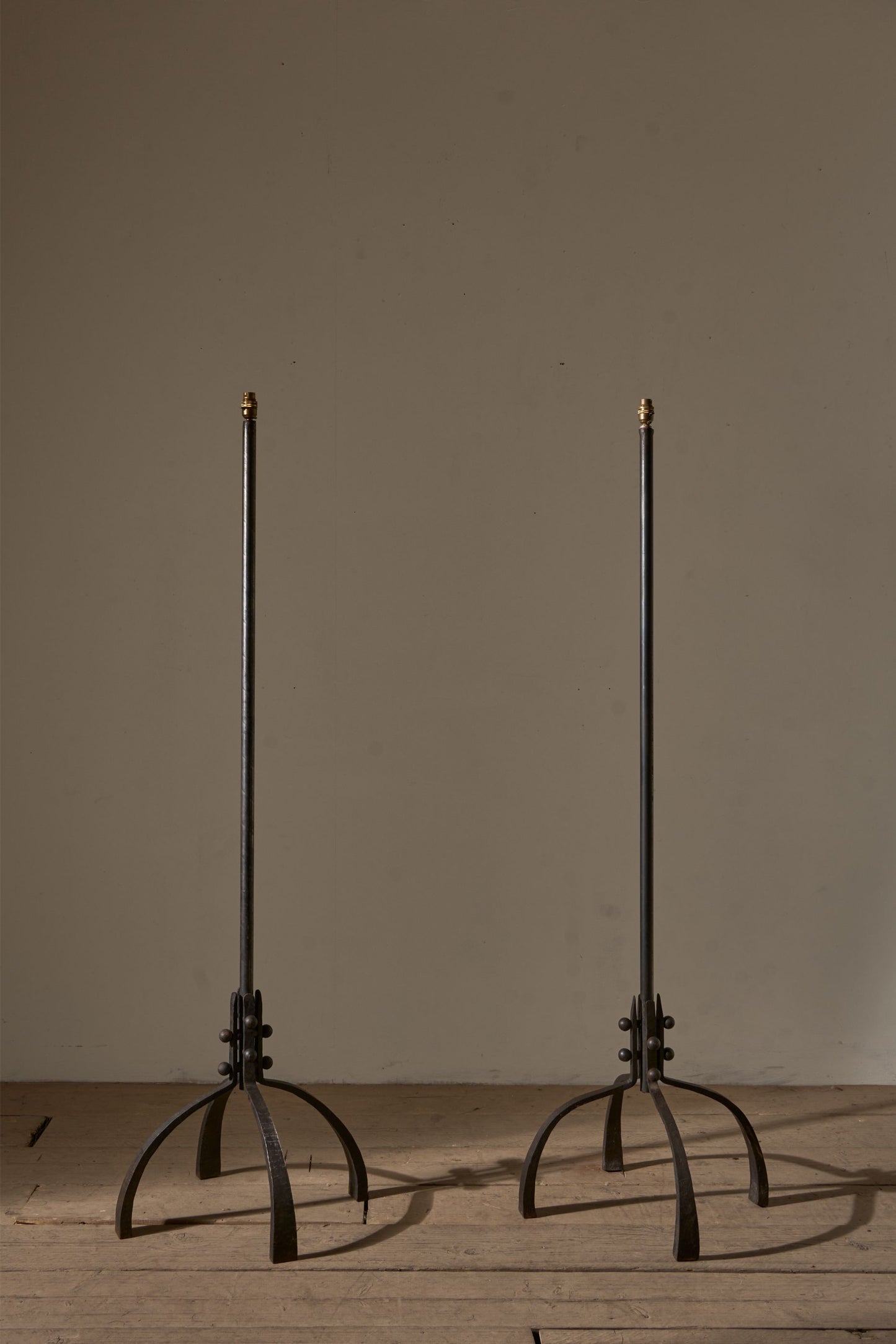Pair of Mid 20th century Brutalist floor lamps
