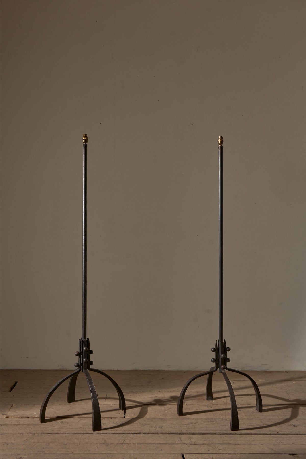 Pair of Mid 20th century Brutalist floor lamps - TallBoy Interiors