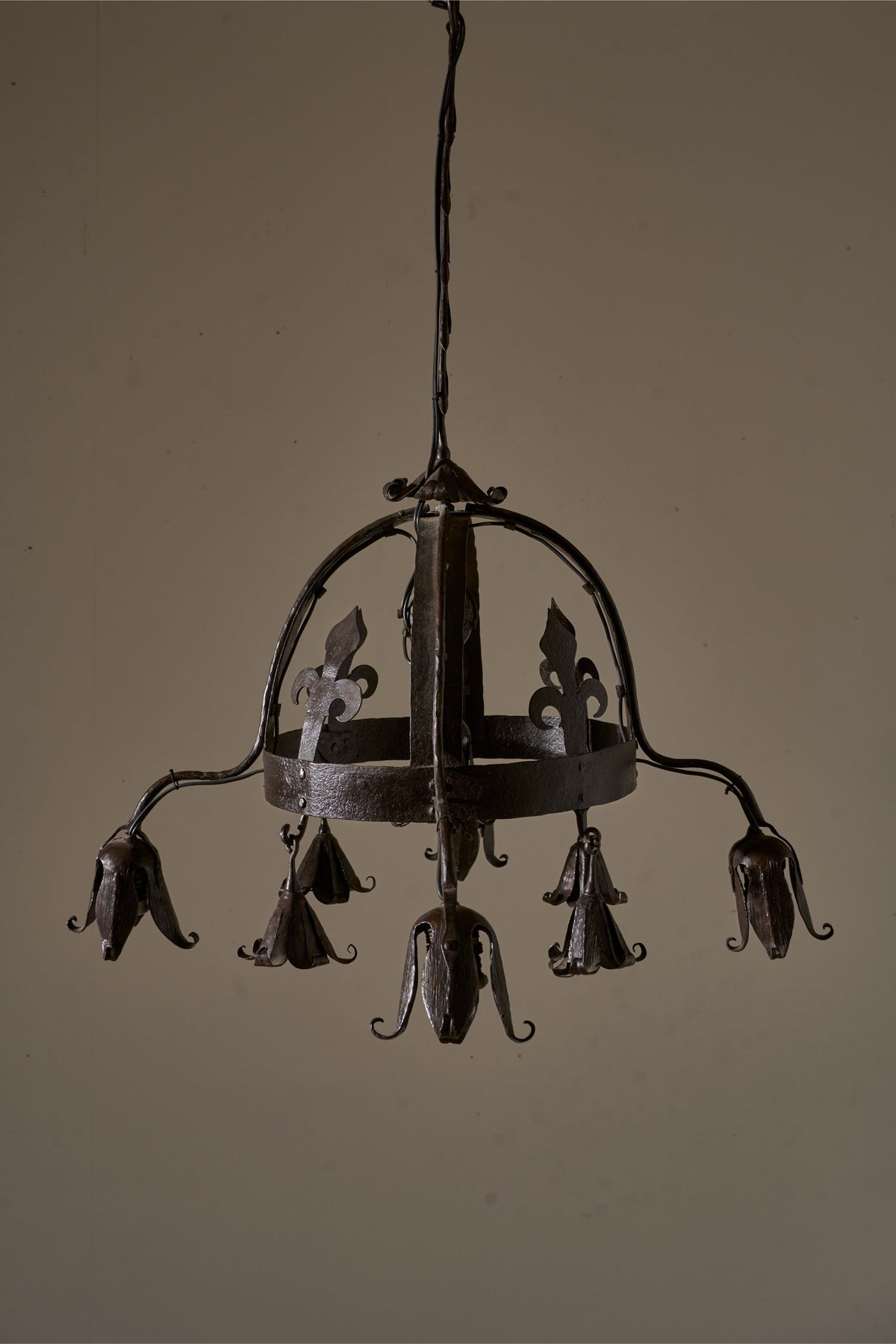 Early 20th Century estate made blacksmith hanging light - TallBoy Interiors