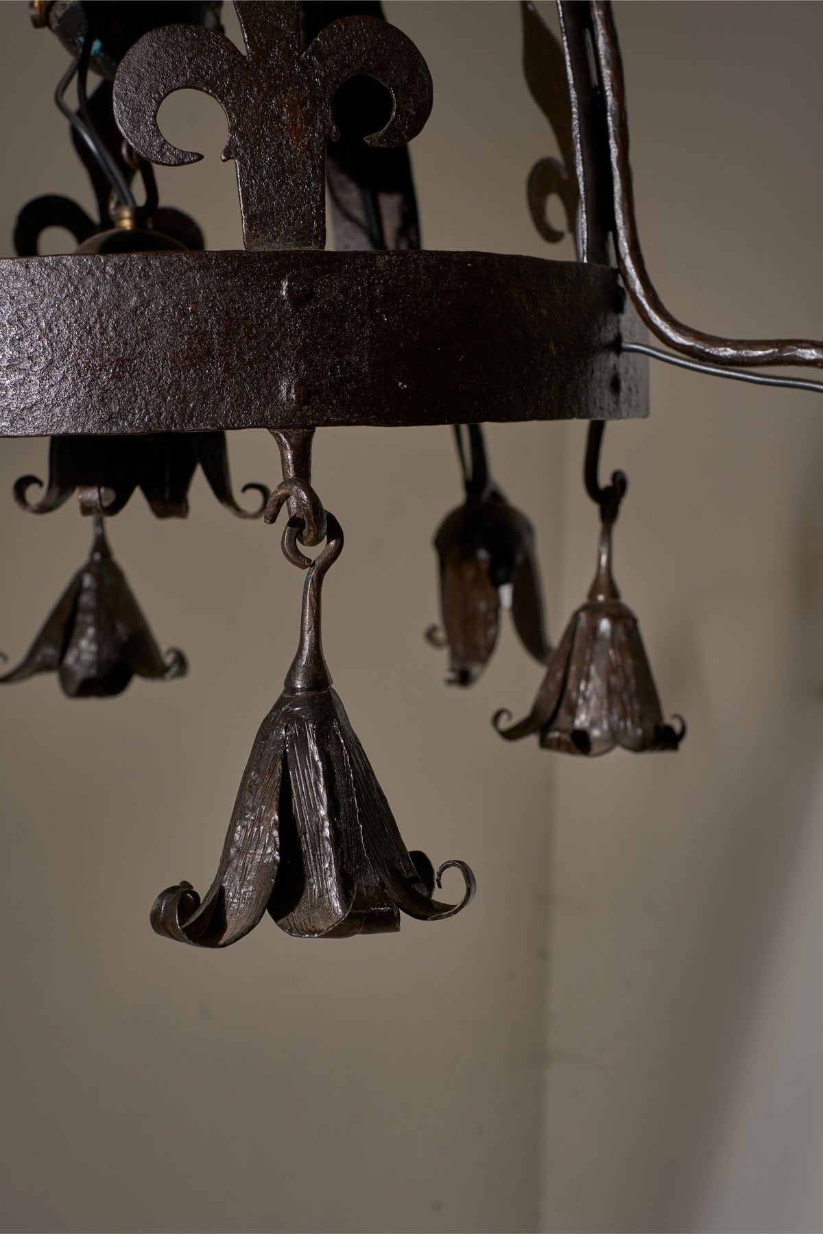 Early 20th Century estate made blacksmith hanging light - TallBoy Interiors