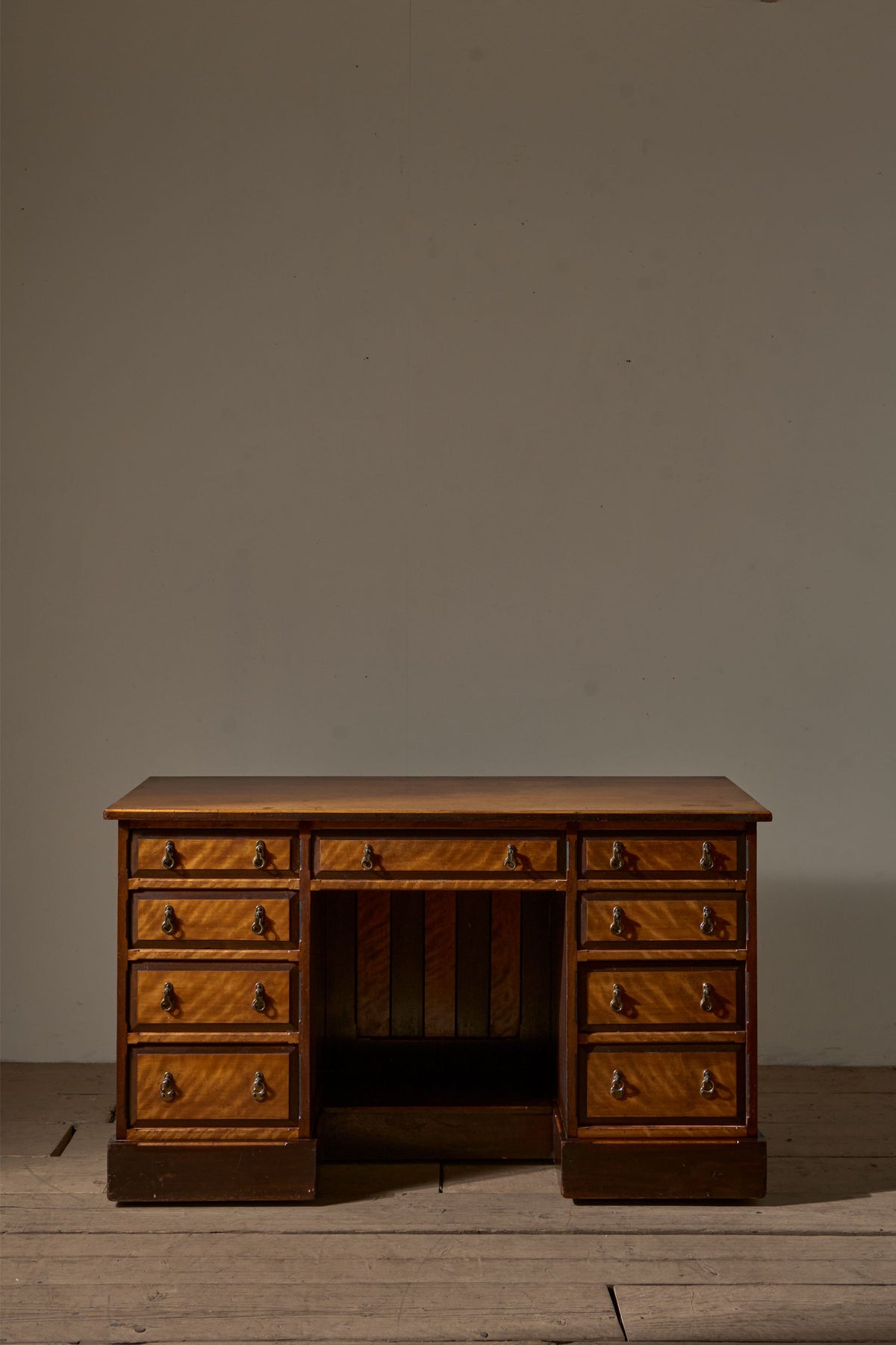 19th Century Aesthetic movement Satin wood and mahogany desk - TallBoy Interiors