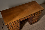 19th Century Aesthetic movement Satin wood and mahogany desk - TallBoy Interiors
