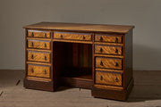 19th Century Aesthetic movement Satin wood and mahogany desk - TallBoy Interiors