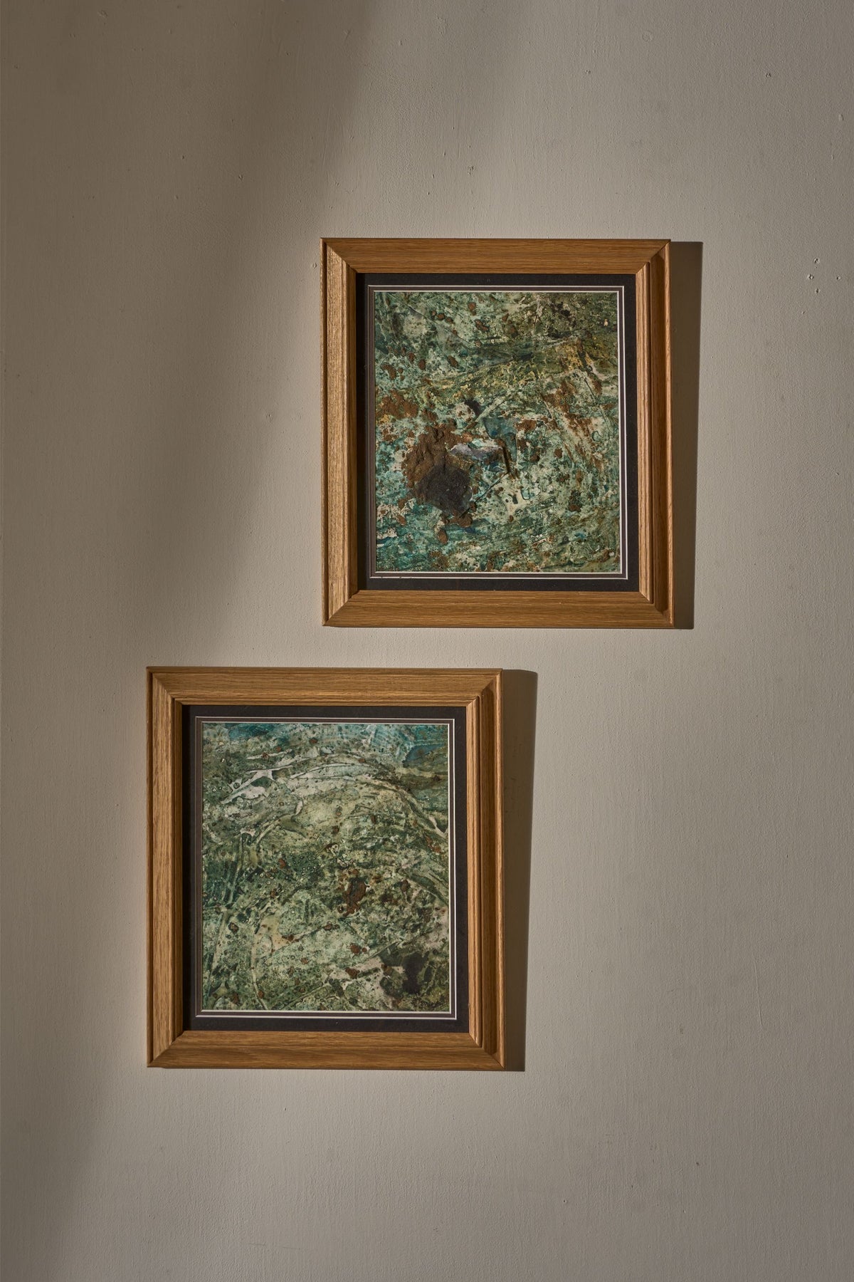 Pair of original Mixed media abstract paintings by Philip Wiseman - TallBoy Interiors
