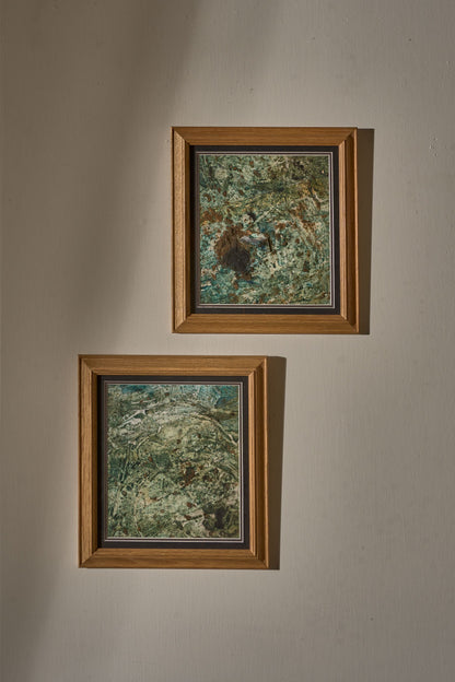 Pair of original Mixed media abstract paintings by Philip Wiseman
