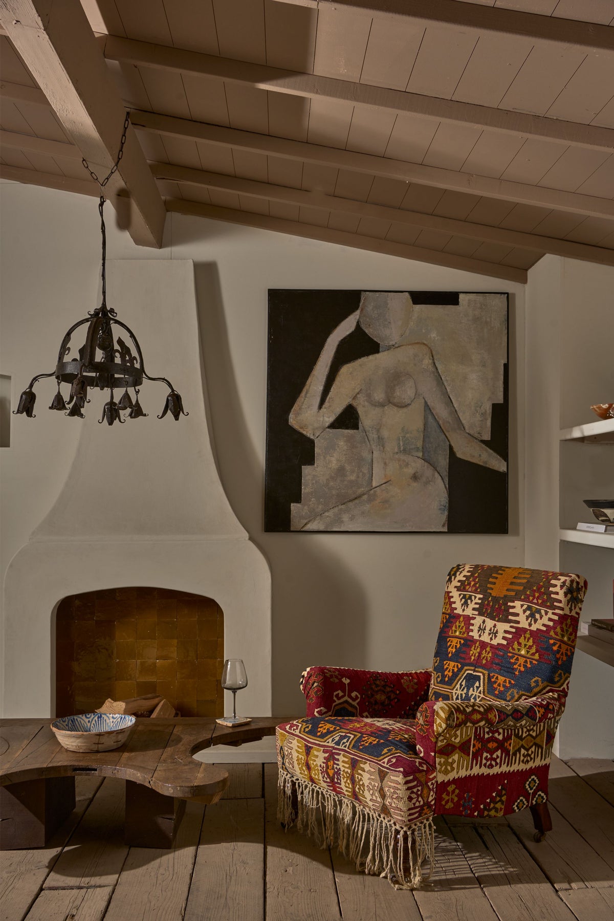 19th Century English country house in antique Kilim upholstery - TallBoy Interiors