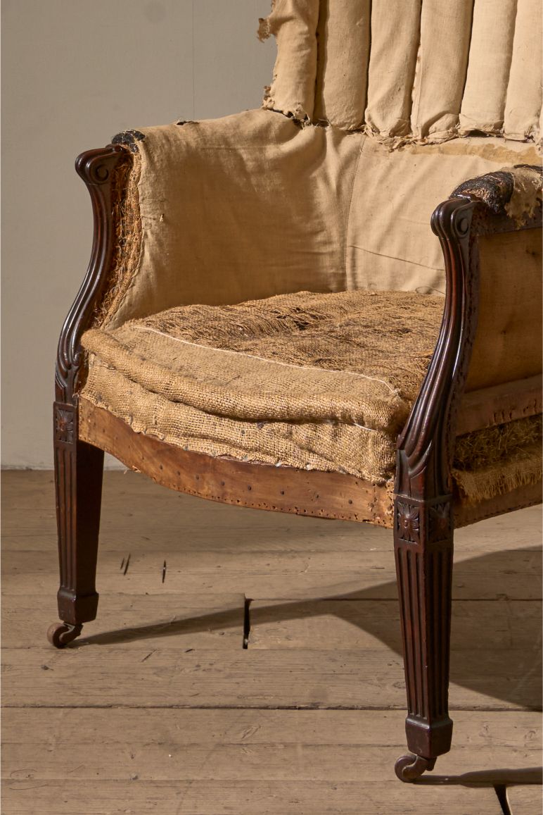 Early Victorian fluted barrel back armchair