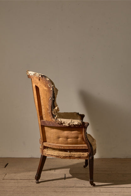 Early Victorian fluted barrel back armchair