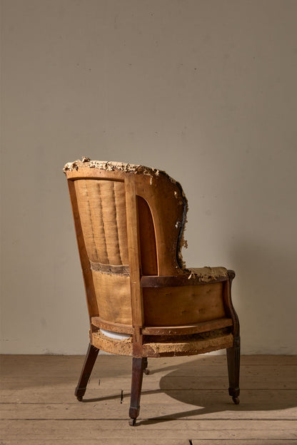 Early Victorian fluted barrel back armchair
