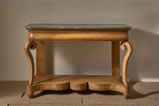 Large 19th Century walnut and Grey marble console table - TallBoy Interiors