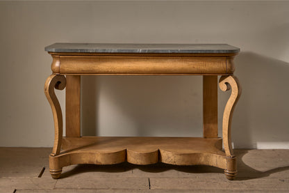 Large 19th Century walnut and Grey marble console table