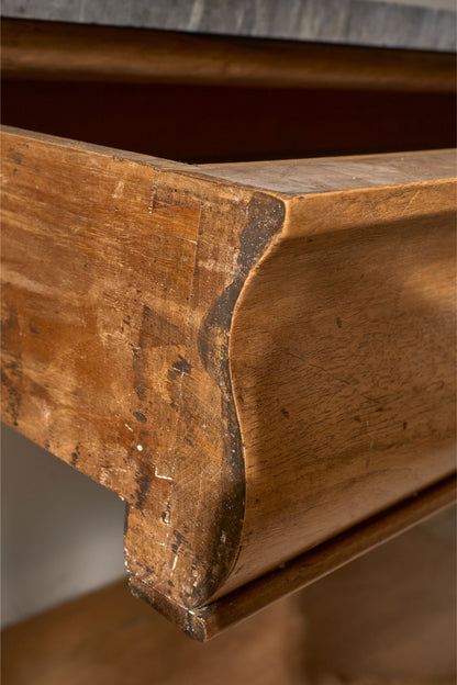 Large 19th Century walnut and Grey marble console table