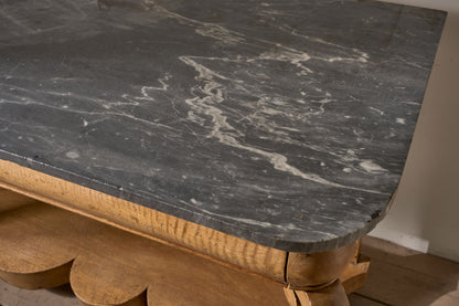Large 19th Century walnut and Grey marble console table