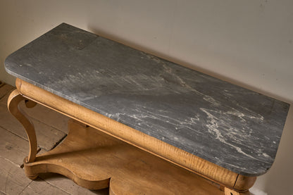 Large 19th Century walnut and Grey marble console table