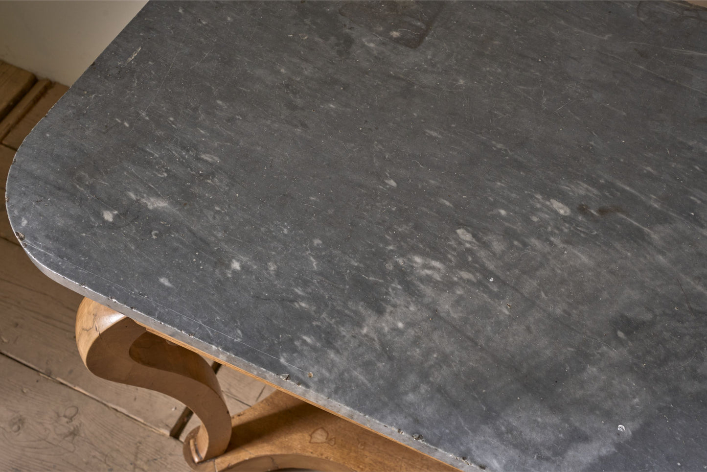 Large 19th Century walnut and Grey marble console table
