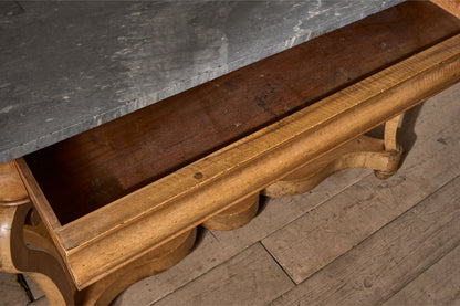 Large 19th Century walnut and Grey marble console table