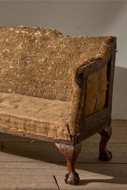 19th Century ball and claw footed campaign sofa