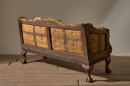 19th Century ball and claw footed campaign sofa