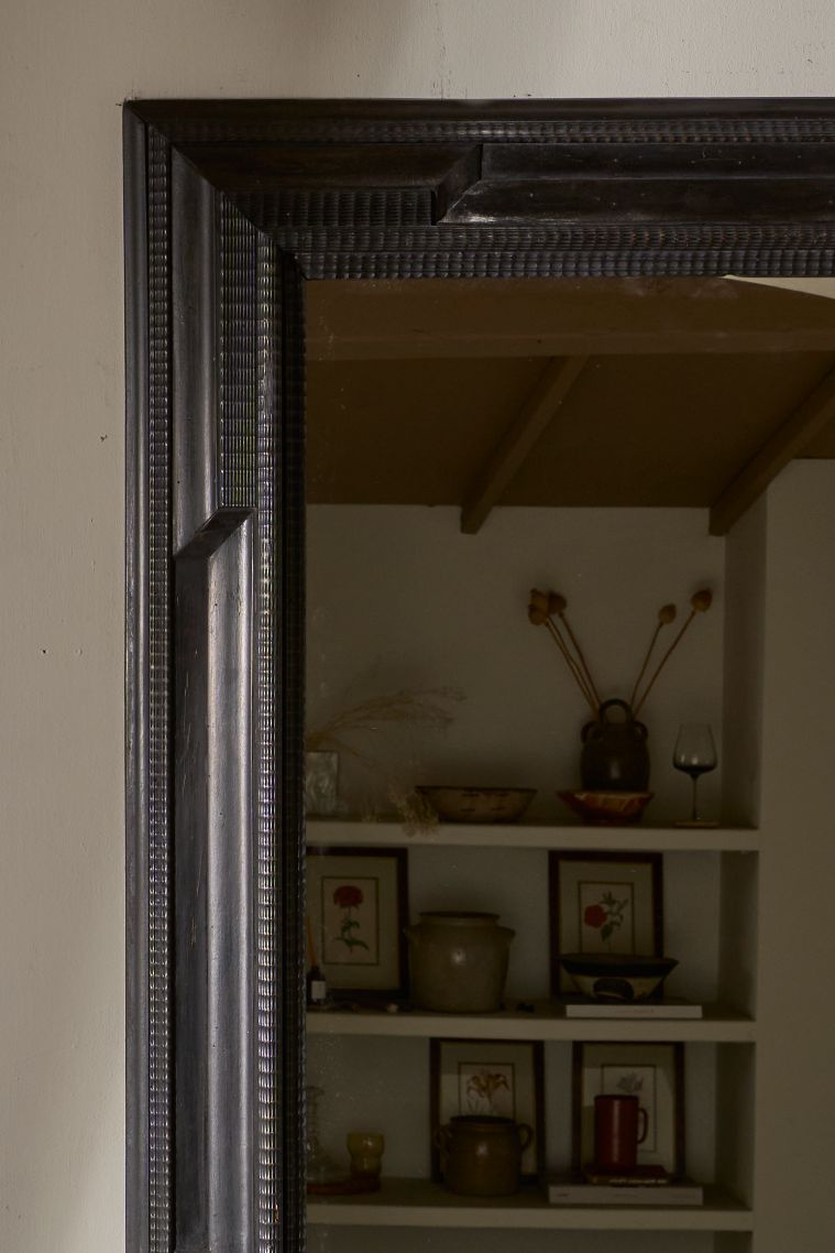 Large 19th century Ebonised Italian wall mirror - No5