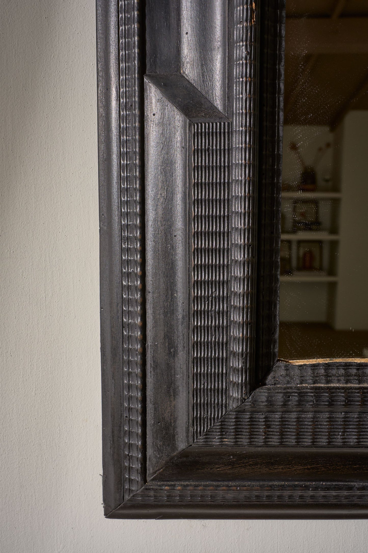 Large 19th century Ebonised Italian wall mirror - No5