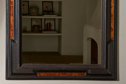 Large 19th century Italian Ebonised and faux tortoiseshell mirror - No6