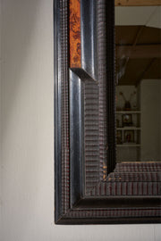 Large 19th century Italian Ebonised and faux tortoiseshell mirror - No6 - TallBoy Interiors