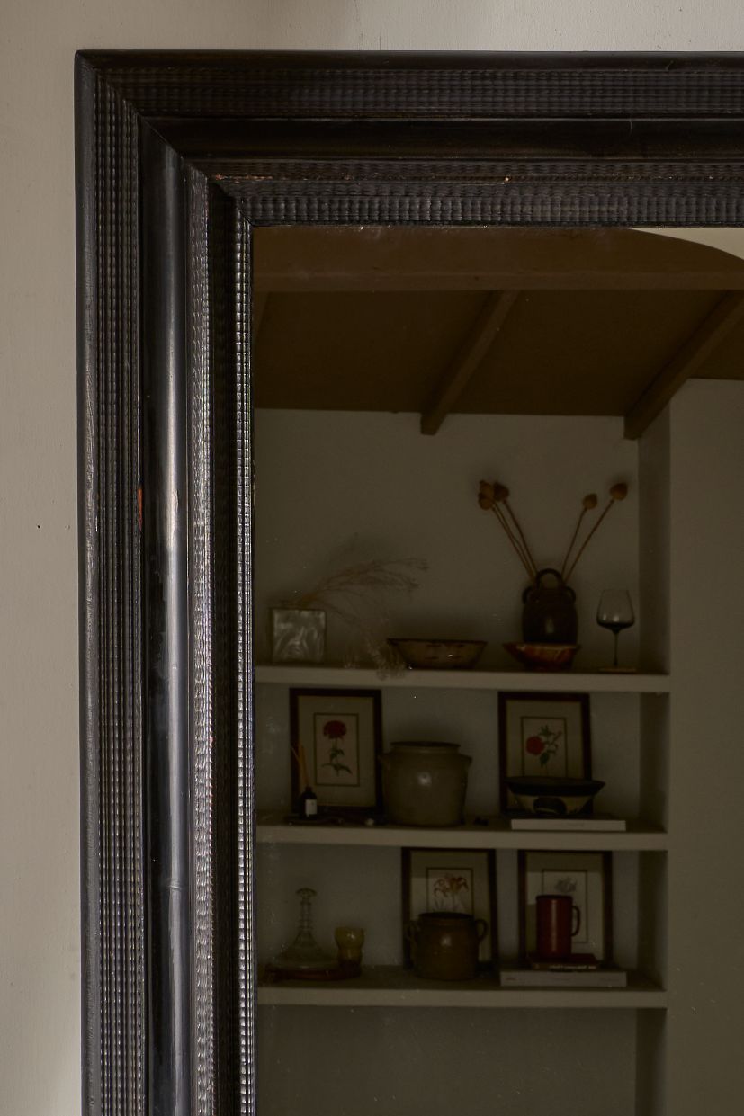 Very Large 19th century Ebonised Italian wall mirror - No7