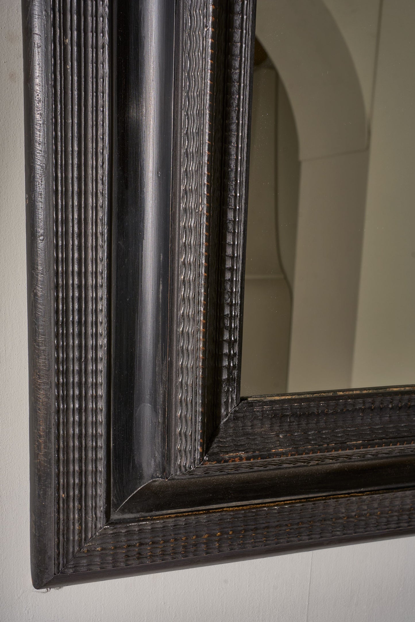 Very Large 19th century Ebonised Italian wall mirror - No7