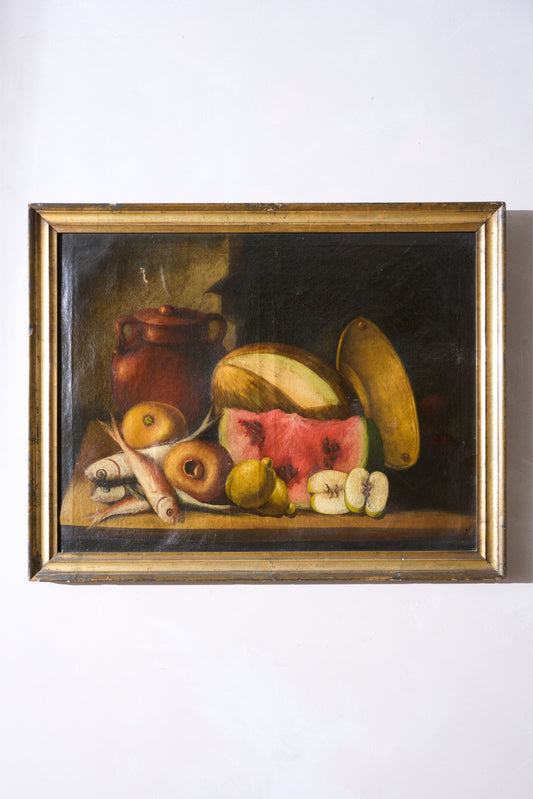 18th Century Italian still life - Fish and Melon