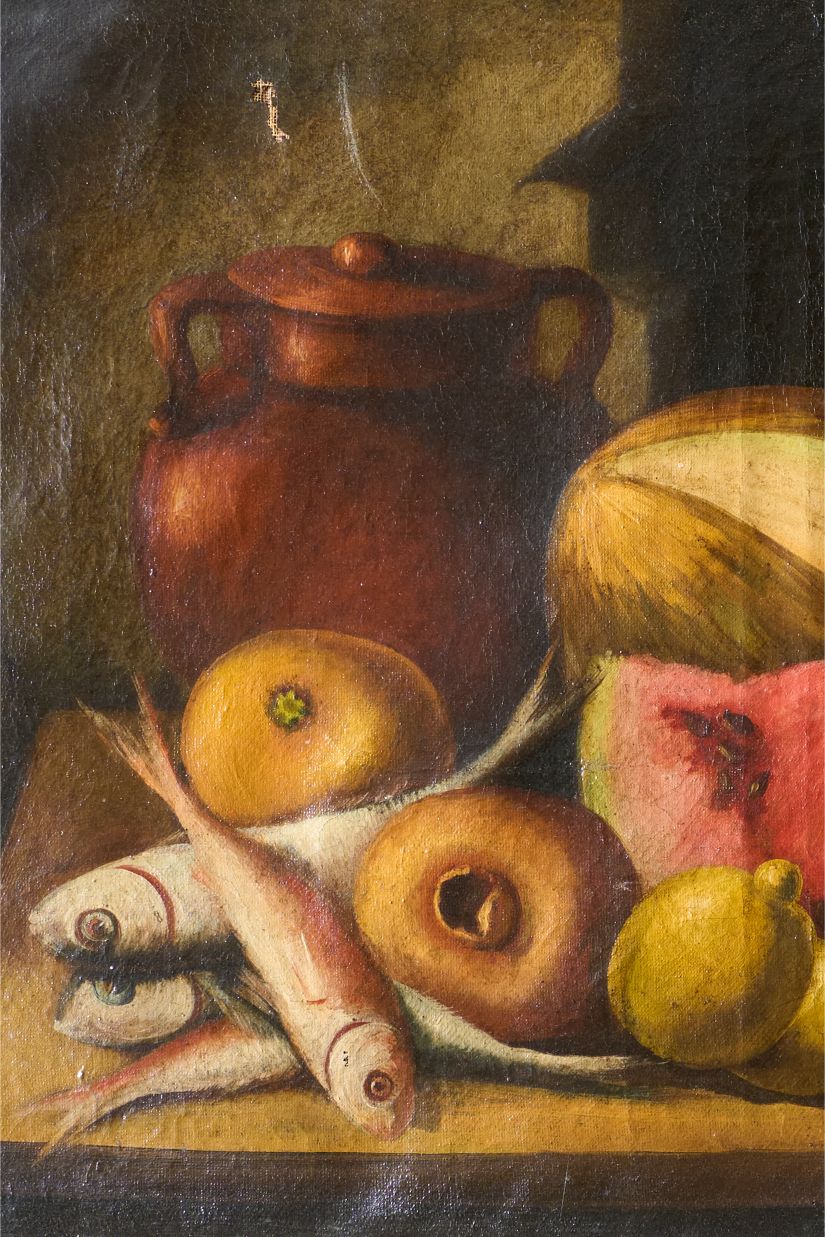18th Century Italian still life - Fish and Melon - TallBoy Interiors