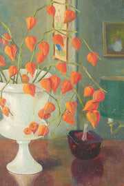 Large 20th century painting of Physalis